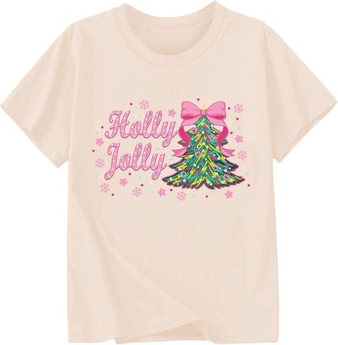Toddler Girl Christmas Shirt Kids Ugly Xmas Tshirt Cotton Short Sleeve Tee Top 2-10 Years in Kuwait