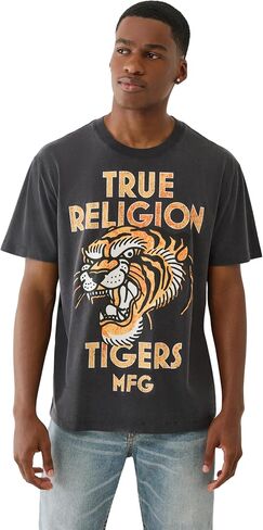 True Religion Men's MFG Tiger Vintage Tee – Graphic Crewneck T-Shirt in Saudi Arabia