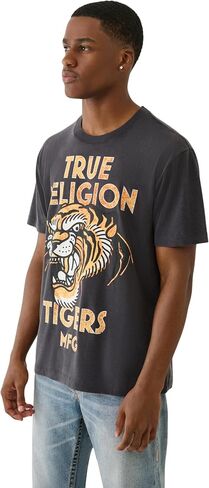 True Religion Men's MFG Tiger Vintage Tee – Graphic Crewneck T-Shirt in Saudi Arabia