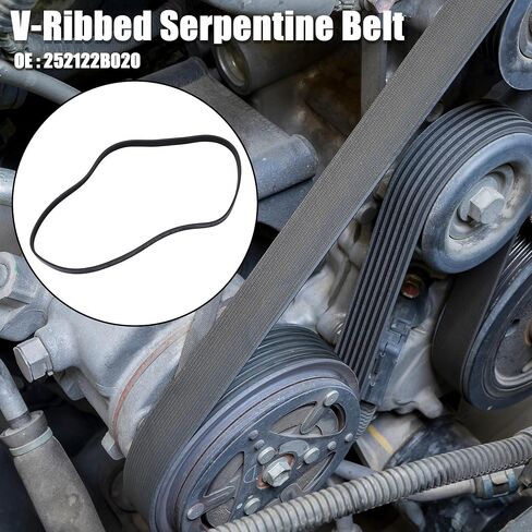 X AUTOHAUX Car Engine Multi V-Ribbed Serpentine Drive Belt No.252122B020 for Hyundai Accent 2012-2019 1.6L L4 in Saudi Arabia