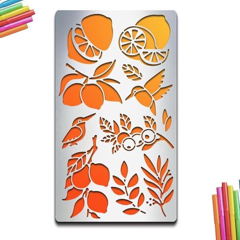 Lemon Metal Stencils Lemon Metal Journal Stencils Fruit Stainless Steel Stencils 4×7inch for Wood Carving Drawings Engraving Scrapbooking Project in Saudi Arabia
