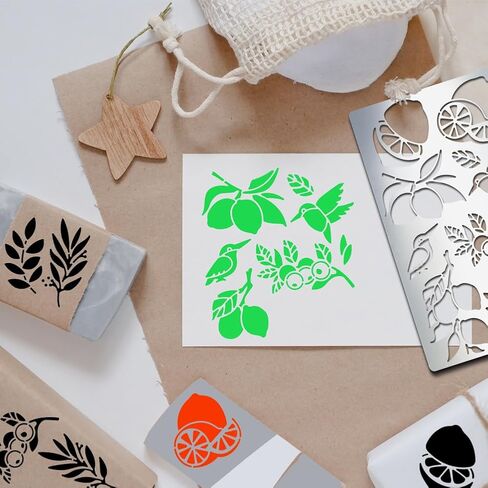 Lemon Metal Stencils Lemon Metal Journal Stencils Fruit Stainless Steel Stencils 4×7inch for Wood Carving Drawings Engraving Scrapbooking Project in Saudi Arabia