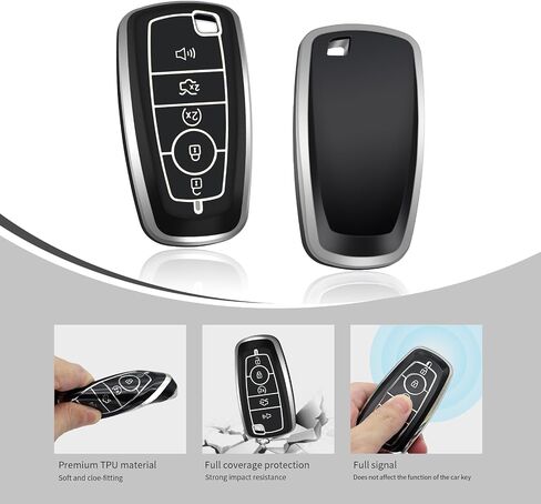 for Ford Explorer Key fob Cover, Car Key Compatible with Ford Fusion Edge Expedition F150 F250 F350 F450 F550 Maverick Mustang, 5 Buttons (White) in Saudi Arabia