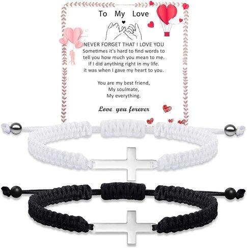 Couple Gifts Bracelets Matching Bracelets Adjustable Rope Bracelets for Couples Christmas Anniversary Valentines Gifts for Him HerBoyfriend Girlfriend Lovers Husband Wife in Kuwait