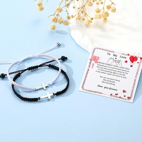 Couple Gifts Bracelets Matching Bracelets Adjustable Rope Bracelets for Couples Christmas Anniversary Valentines Gifts for Him HerBoyfriend Girlfriend Lovers Husband Wife in Kuwait