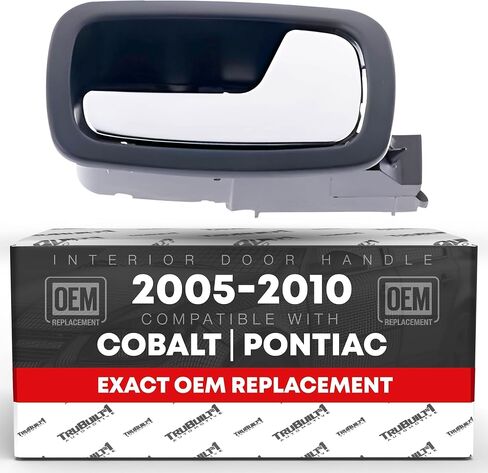 مقبض باب السائق الأمامي الداخلي T1A - متوافق مع 2005-2010 شيفروليه كوبالت؛ 2007-2010 بونتياك G5 - مقبض كروم، غلاف أسود، بلاستيك - OEM 22722755، 81890 in Kuwait