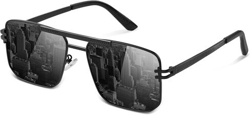 Aviator Sunglasses for Men Women - Retro Square Polarized Sunglasses UV Protection Metal Sun Glasses in Saudi Arabia