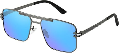 Aviator Sunglasses for Men Women - Retro Square Polarized Sunglasses UV Protection Metal Sun Glasses in Saudi Arabia