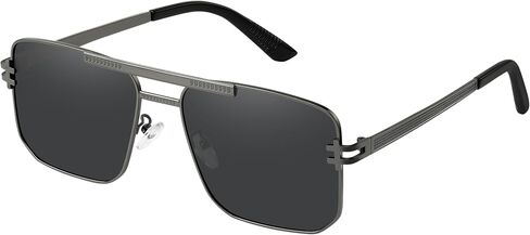 Aviator Sunglasses for Men Women - Retro Square Polarized Sunglasses UV Protection Metal Sun Glasses in Saudi Arabia