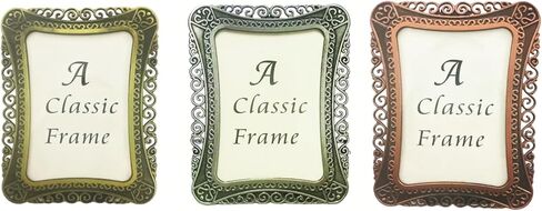 2 Pack Mini Metal Vintage Picture Frame, 2x3 Inch Retro Small Photo Frame in Heart Oval Rectangle Round Shapes (Rectangle, Retro Silver, 2x3) in Saudi Arabia