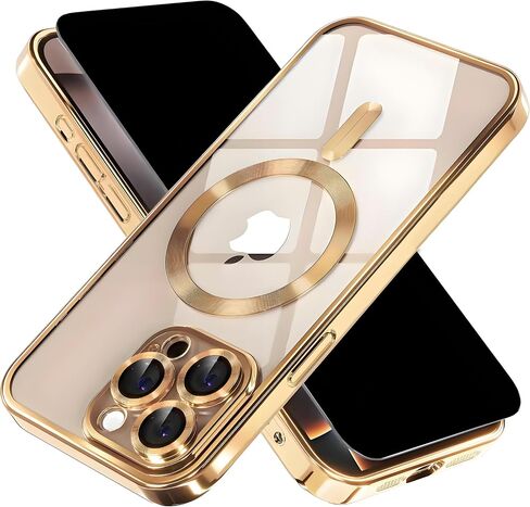 بالنسبة إلى iPhone 16 Pro Max الحالات الناعمة للنساء وحامي شاشة الخصوصية المدمجة في غطاء الكاميرا ، [غير أصفر] متوافق مع Magsafe Magnetic لـ 16 Promax ، Rose Gold in Saudi Arabia