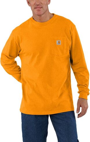 Carhartt Men's Loose Fit Heavyweight Long-Sleeve Pocket T-Shirt, Rust Heather in Saudi Arabia