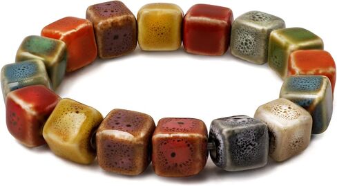 MINACHI Boho Hippie Colorful Ceramic Heart Shaped Beads Strand Bracelet Gift for Women in Saudi Arabia