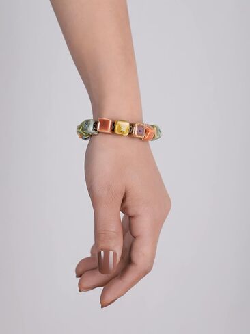 MINACHI Boho Hippie Colorful Ceramic Heart Shaped Beads Strand Bracelet Gift for Women in Saudi Arabia