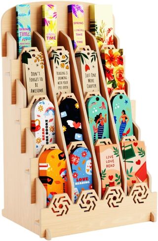 Bookmark Holder for 2.2'' Bookmarks – Bookmark Display Stand for Vendors with Customizable Space – Simple Installation, Mobile-Friendly Display for Craft Fairs, Vendor Booths & Shops in Kuwait
