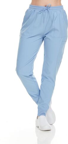Women's Jogger Scrub Pants with Multi-Pocket Design for Nursing 4-Way Stretch Spa and Clinical Workwear in Saudi Arabia