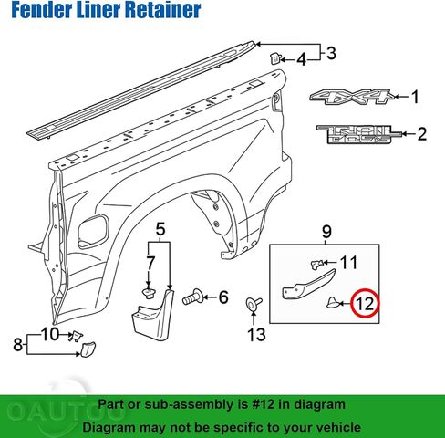 OAUTOO 25pcs Front Fender Retainer Clip for GM 11546805 for Cadillac CT6 Escalade Chevy Colorado Silverado GMC Canyon Sierra 1500 2014-On in Saudi Arabia