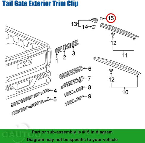 OAUTOO 25pcs Front Fender Retainer Clip for GM 11546805 for Cadillac CT6 Escalade Chevy Colorado Silverado GMC Canyon Sierra 1500 2014-On in Saudi Arabia