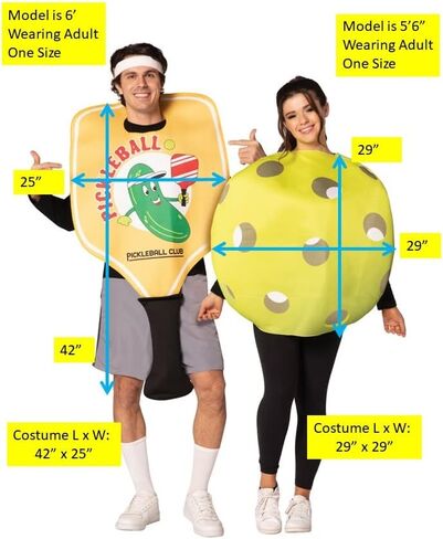Pickleball Couples Costume Lawn Games Paddle and Ball Game Womens Mens Dress Up Cosplay Party Costumes, Adult One Size in Saudi Arabia