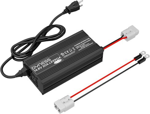 شاحن بطارية ليثيوم 12 فولت 20 أمبير، شحن سريع 14.6 فولت بطارية LiFePO4 شاحن AC-DC مع شحن 3 مراحل، حماية متعددة، موصل أندرسون مثالي لبطاريات ليثيوم LiFePO4 12 فولت in Kuwait