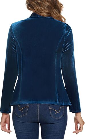 MINTLIMIT Velvet Blazers for Women Casual Work Office Long Sleeve Open Front Cardigan Ruffle Suit Jacket Coat Blazer in Kuwait