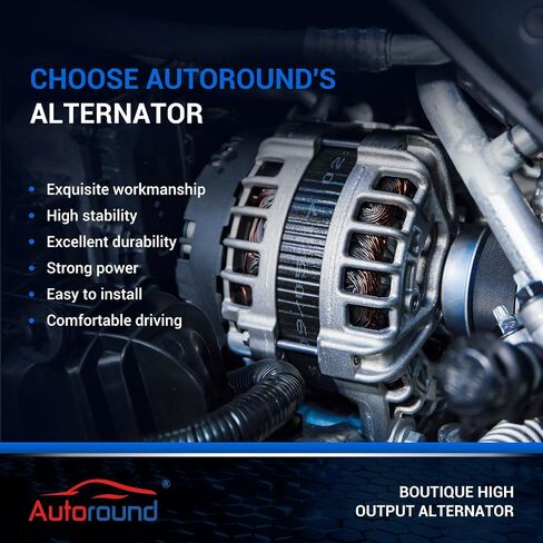 مولد Autoround 04801323AB متوافق مع Jeep Compass/Patriot 2007-2017، Chrysler 200 11-13/ Sebring 07-10، Dodge Avenger 08-13/ Caliber 07-12، 2.4L 2.0L 1.8L، 115A 12V CW 6-Groove Pulley in Saudi Arabia