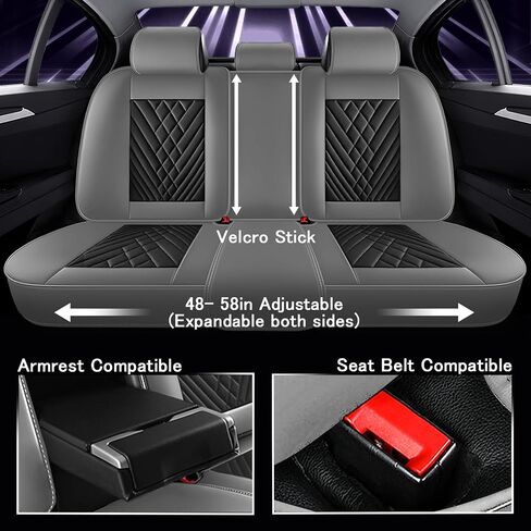 Seat Covers for Acura MDX 2000-2025,Car Seat Covers for Front and Back,Car Seat Cover Waterproof,All Weather Seat Cover(Luxury 5 Seats, Gray Black) in Kuwait