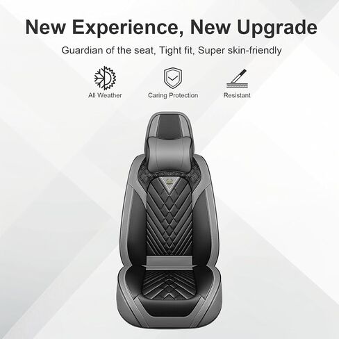 Seat Covers for Acura MDX 2000-2025,Car Seat Covers for Front and Back,Car Seat Cover Waterproof,All Weather Seat Cover(Luxury 5 Seats, Gray Black) in Kuwait