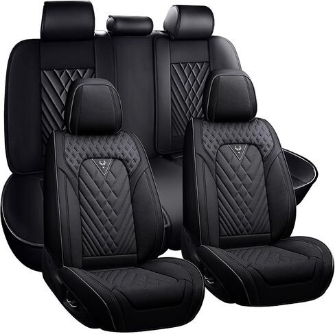 Seat Covers for Acura MDX 2000-2025,Car Seat Covers for Front and Back,Car Seat Cover Waterproof,All Weather Seat Cover(Luxury 5 Seats, Gray Black) in Kuwait