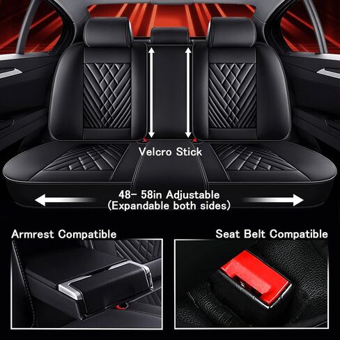 Seat Covers for Acura MDX 2000-2025,Car Seat Covers for Front and Back,Car Seat Cover Waterproof,All Weather Seat Cover(Luxury 5 Seats, Gray Black) in Kuwait