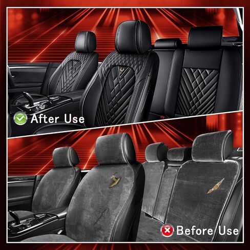 Seat Covers for Acura MDX 2000-2025,Car Seat Covers for Front and Back,Car Seat Cover Waterproof,All Weather Seat Cover(Luxury 5 Seats, Gray Black) in Kuwait