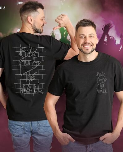 Tstars Pink Floyd The Wall Dark Side of The Moon Rock Band Tee for Men Classic Rock Front and Back T-Shirt in Saudi Arabia