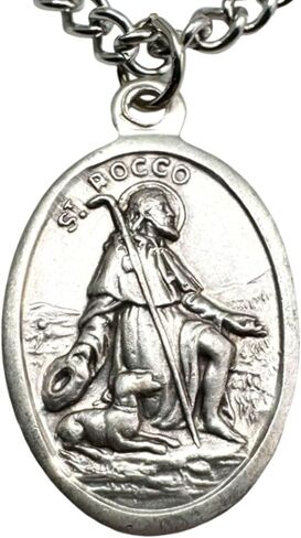 Westmon Works St Rocco Medal Set Patron Saint of Dogs Italian Metal Pendant on a Stainless-Steel Chain with Holy Card in Saudi Arabia