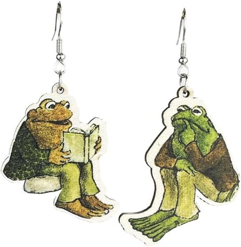 أقراط المعلم أبجدية خشبية الضفدع العلجوم مضحك لطيف الأقراط هدية العودة إلى المدرسة التخرج in Kuwait