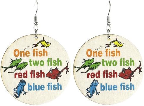 Teacher Earrings Alphanumeric Wooden frog Toad Funny Cute earrings Gift Back-to-school Graduation in Saudi Arabia