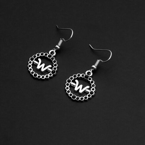Earrings for Addams Cosplay - Initial W Earrings Costume Jewelry Accessories Merch - Halloween Party Gift Stuff (B) in Kuwait