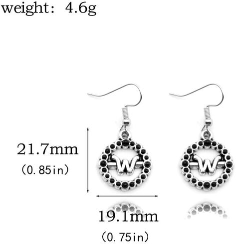 Earrings for Addams Cosplay - Initial W Earrings Costume Jewelry Accessories Merch - Halloween Party Gift Stuff (B) in Kuwait
