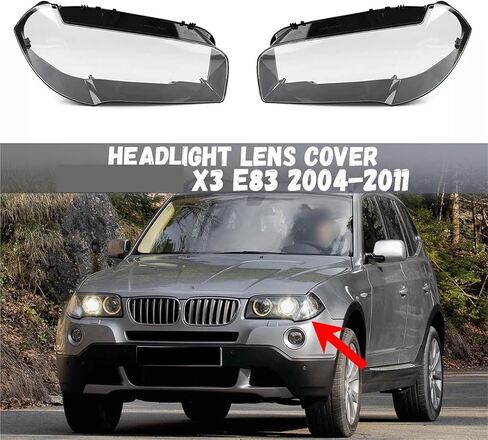 Compatible for BMW X3 E83 2004-2011 Headlight Cover Transparent Lampshade Lamps Headlamp Shell Plexiglass Replace Original Lens(Left) in Kuwait