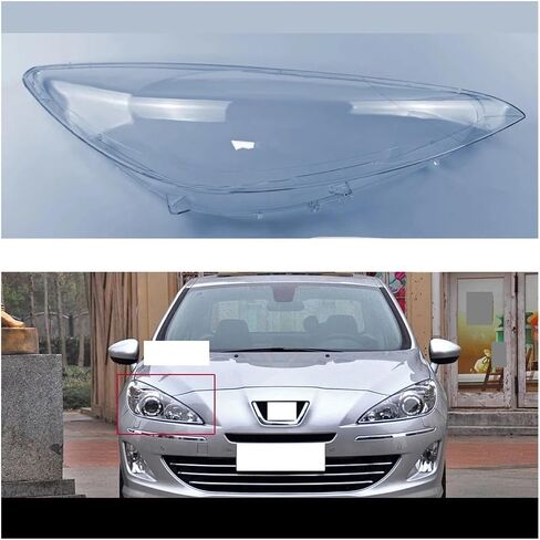 Car Front Headlight Lens Cover Car Headlight Transparent Glass Lamp Cover Shell Car Compatible For Peugeot 408 2010 2011 2012 2013(A Piar) in Saudi Arabia