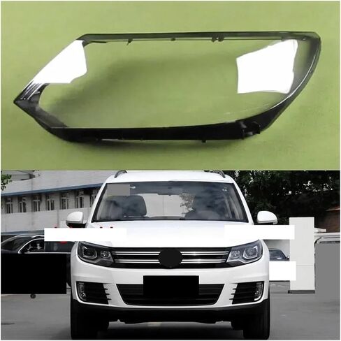متوافق مع VW Tiguan 2013 2014 2015 2016 2017 الهالوجين للمصابيح الأمامية غطاء شفاف عاكس الضوء العلوي قذيفة قناع عدسة (2 قطعة اليسار واليمين) in Saudi Arabia