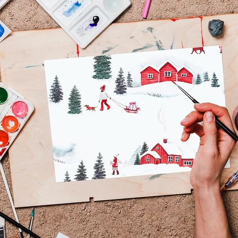 Christmas Curtains for Living Room 2 Panels Set 84 Inch Length,Snowman,Christmas Tree,Gift,Red House,Girl Watercolor Painting Curtain for Bedroom Country Farmhouse Xmas Holiday Decor in Saudi Arabia
