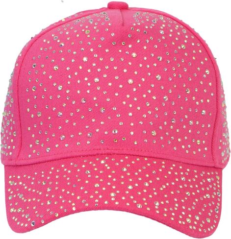 TOP HEADWEAR قبعة نسائية مرصعة بأحجار الراين - قبعة بيسبول بأحجار كريستالية لامعة in Kuwait