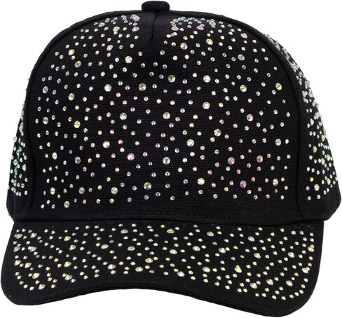 TOP HEADWEAR قبعة نسائية مرصعة بأحجار الراين - قبعة بيسبول بأحجار كريستالية لامعة in Kuwait