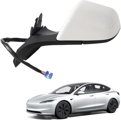 Marretoo side mirror replacement for Tesla Model 3 2017 2018 2019 2020 2021 2022 2023 Assembly Passenger Side for Tesla Model 3 Accessories 51167177128 WHITE (LH) 13 Pin in Saudi Arabia