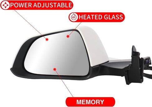 Marretoo side mirror replacement for Tesla Model 3 2017 2018 2019 2020 2021 2022 2023 Assembly Passenger Side for Tesla Model 3 Accessories 51167177128 WHITE (LH) 13 Pin in Saudi Arabia