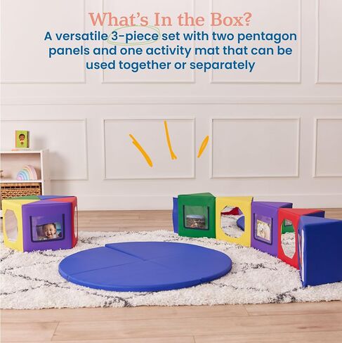 ECR4Kids SoftZone Wall of Mirrors, Activity Center, Assorted in Kuwait