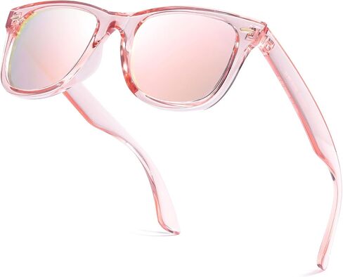 HASFOX® Polarized Sunglasses for Womens | UV Protection & Driving Anti Glare | Mirrored Trendy Square Shades with Case in Kuwait