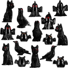 Wesiti 20 قطعة Helloween تمثال صغير ديكور الراتنج القط الأسود شبح الخفافيش والتماثيل الغراب الرعب القوطية في الهواء الطلق ديكور المنزل الحديقة مصغرة علامة مميزة حفلة صالح (كلاسيكي) in Kuwait