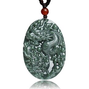اليد الطبيعية النقية منحوتة تشينغ اليشم التنين قلادة قلادة قلادة اليشم انه تيان معتمد هناك شهادة قلادة المرأة قلادة الرجال in Kuwait