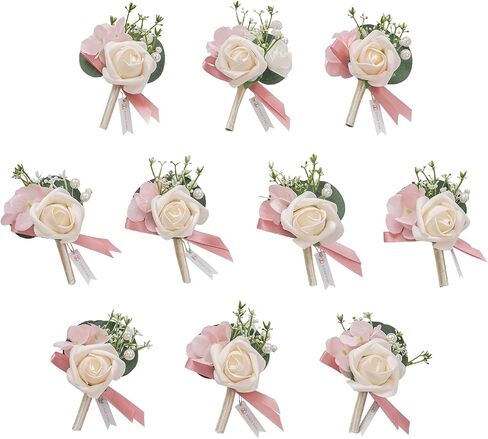 TINGE TIME Boutonniere للرجال والعريس وأفضل رجل بوتونيير لحفلات الزفاف والذكرى السنوية وحفلات العشاء الرسمية وحفلات الزفاف الريفية في الخريف (التيراكوتا) in Kuwait